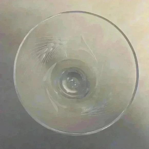 Javit Crystal Sherry Glasses w/Hand Cut Etching..Pattern "Fine Wheat" Vintage - Picture 6 of 7